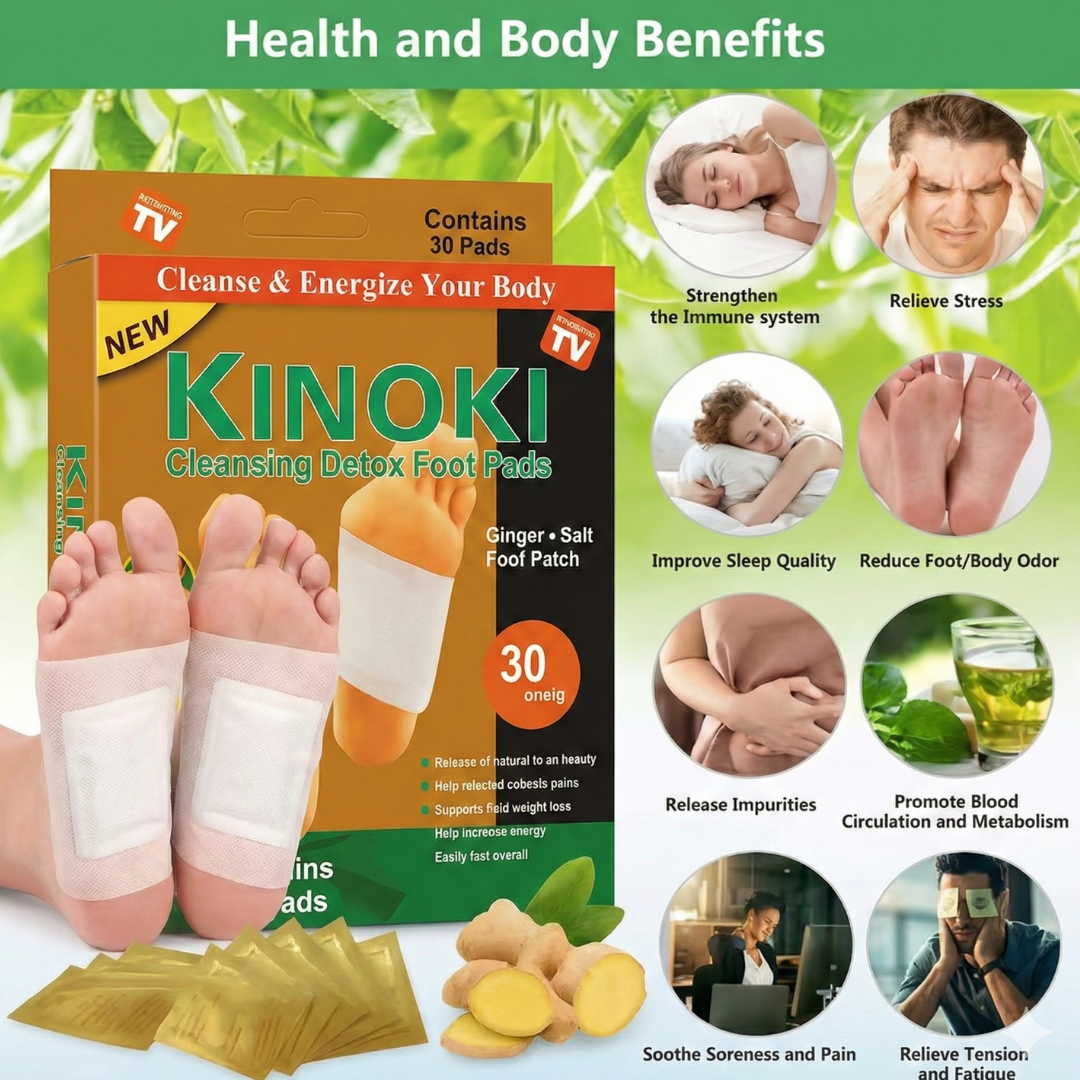 Cleansing Detox Foot Pads – Ginger & Salt Overnight Foot Patches (10 Pads)