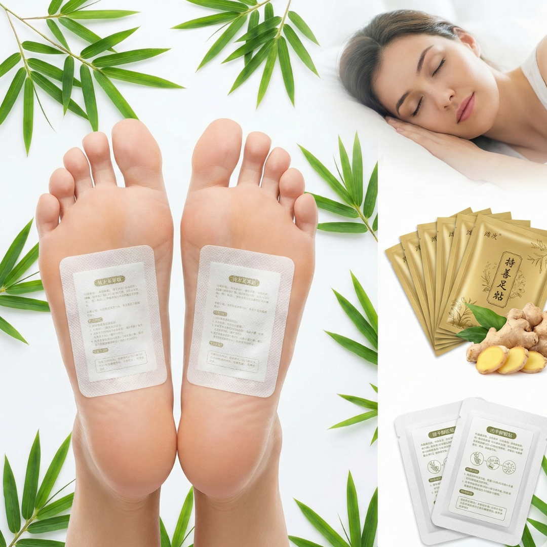 Cleansing Detox Foot Pads – Ginger & Salt Overnight Foot Patches (10 Pads)