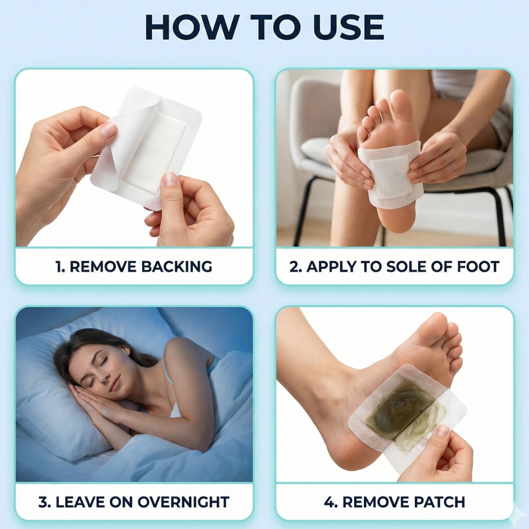 Cleansing Detox Foot Pads – Ginger & Salt Overnight Foot Patches (10 Pads)