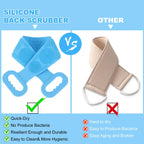 Silicone Bath Body Brush with Long Handle | Exfoliating Back Scrubber for Shower | Deep Cleansing & Massage Brush